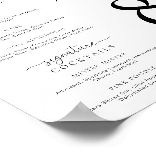 Blauwe Hydrangea Tri-Fold Bruiloft Menu Poster (Hoek)