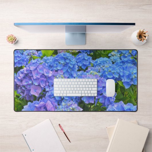 Blauwe Hydrangea Tuin Bloemen Bureau Mat Pad (Kantoor 1)