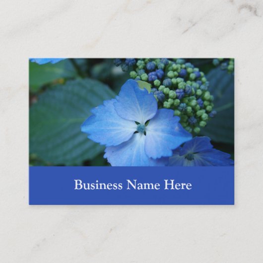 blauwe hydrangea visitekaartje (Voorkant)
