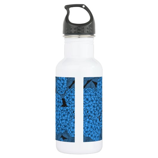 Blauwe hydrangea waterfles (Achterkant)