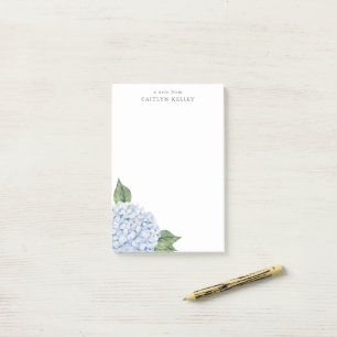 Blauwe Hydrangea Waterverf Bloei Persoonlijk Post-it® Notes