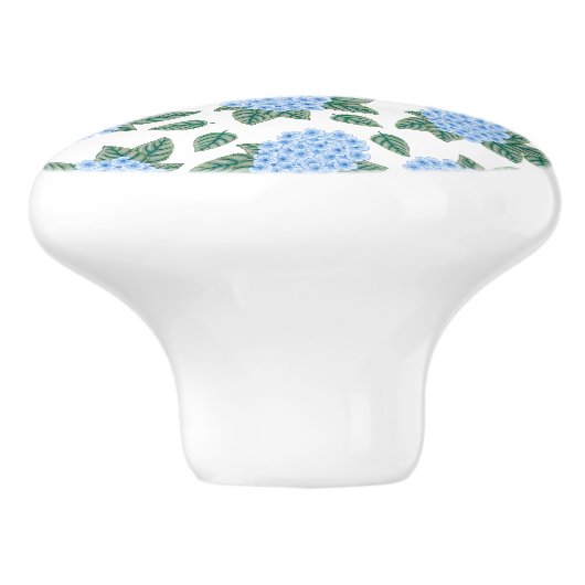 Blauwe Hydrangeas Aangepaste Keramische knop (Zijkant)