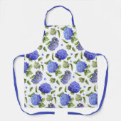 Blauwe Hydrangeas Bloemen Botanisch Schort (Voorkant)