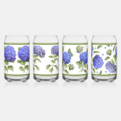 Blauwe Hydrangeas Botanische Kunst Kan Glas Set (Rechts)