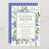 Blauwe Hydrangeas Couples Douche Kaart (Voorkant / Achterkant)