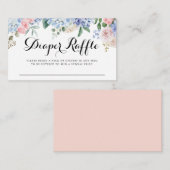 Blauwe hydrangeas en roze roze rozen Baby Informatiekaartje (Voorkant / Achterkant)