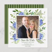 Blauwe Hydrangeas Foto Save The Date (Voorkant / Achterkant)