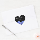 Blauwe Hydrangeas Trouwstickers Hart Sticker (Envelop)