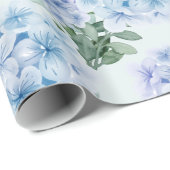 Blauwe hydrangebloemen cadeaupapier (Rol Hoek)