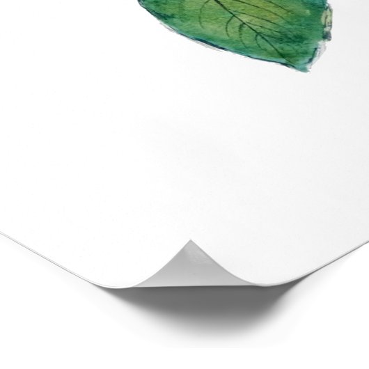 blauwe hydrangebloemen poster (Hoek)