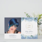 Blauwe hydrangeenbrochure (Staand voorkant)