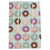 Blauwe Ijsdonuts Met Spikkels Patroon Feestje Medium Cadeauzakje (Achterkant)