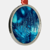 Blauwe ijsfoto 2 metalen ornament (Rechts)
