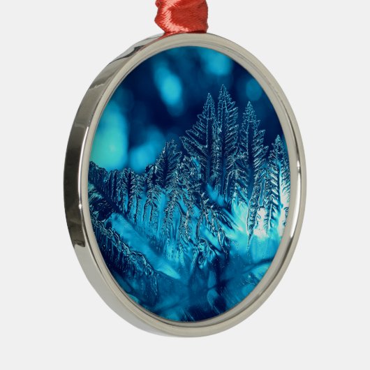Blauwe ijsfoto 2 metalen ornament (Rechts)