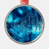 Blauwe ijsfoto 2 metalen ornament (Voorkant)