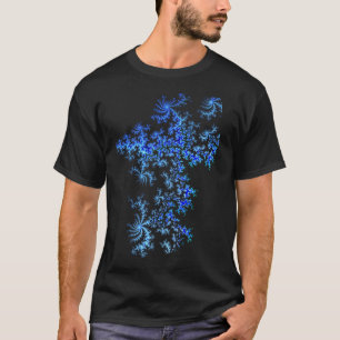 Blauwe IJskristallen Fractal T-shirt