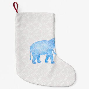 Blauwe Indianenpatroonolifant Kleine Kerstsok