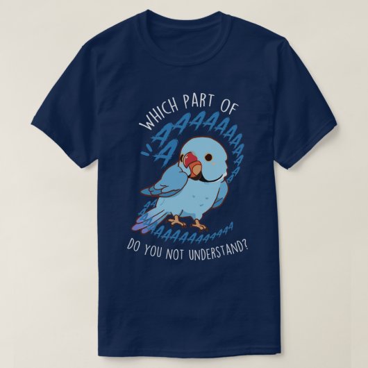 Blauwe Indische Ringneck Parrot Aaaa T-shirt (Design voorkant)