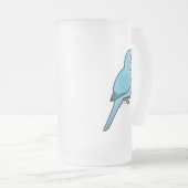 Blauwe Indische ringnek Matglas Bierpul (Voorkant rechts)