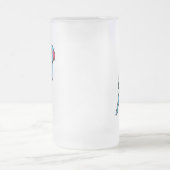 Blauwe Indische ringnek Matglas Bierpul (Center)