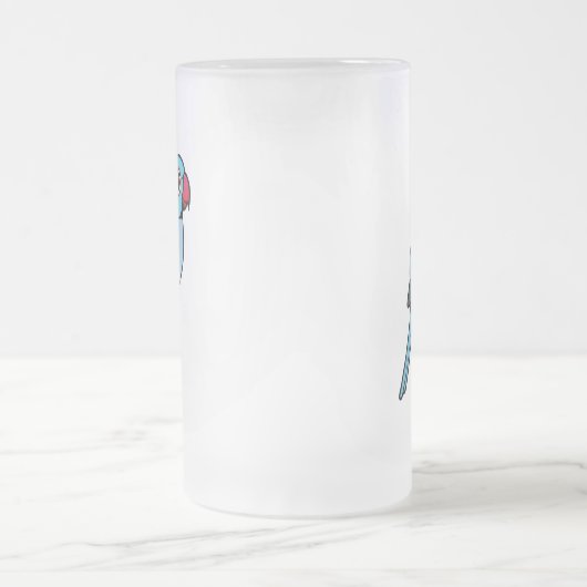 Blauwe Indische ringnek Matglas Bierpul (Center)