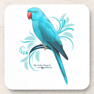 Blauwe Indische ringnek Parrot Bier Onderzetter