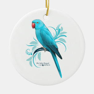 Blauwe Indische ringnek Parrot Keramisch Ornament