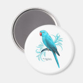 Blauwe Indische ringnek Parrot Magneet (Voorkant / Achterkant)