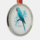 Blauwe Indische ringnek Parrot Metalen Ornament (Rechts)