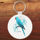 Blauwe Indische ringnek Parrot Sleutelhanger (Voorkant)