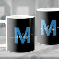 Blauwe Initiële Naam Monogram