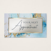 blauwe inkt marmer afspraak kaart (Voorkant)