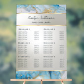 Blauwe inkt Marmer prijslijst Acryl Bord (Neutraal)