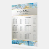 Blauwe inkt Marmer prijslijst Acryl Bord (Hoek)