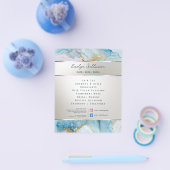 Blauwe inkt marmeren flyer (Enkel)