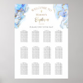 blauwe inkt marmeren plons doop zitgrafiek poster (Voorkant)