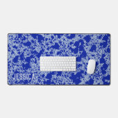 Blauwe Inkt op Blauwe Hemel Eenvoudig Modern Bureaumat (Keyboard & Muis)