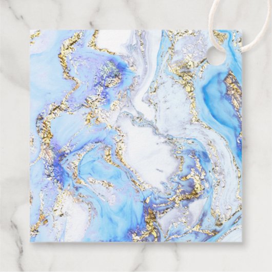 blauwe inktmarmer Eerste Heilige Communie Bedankjes Labels (Achterkant)