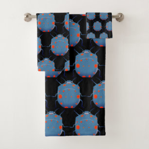 Blauwe insecten, kevers bad handdoek