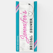 Blauwe instapkaart Bruidsmeisjesfeest Spandoek (Verticaal)