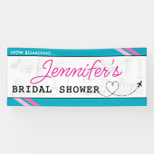 Blauwe instapkaart Bruidsmeisjesfeest Spandoek (Horizontaal)