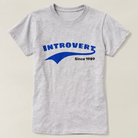 Blauwe Introvert Typografie Swoosh Aangepaste Datu T-shirt (Design voorkant)