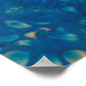 Blauwe Iridescent Moderne Abstracte Fluid Art Poster (Hoek)