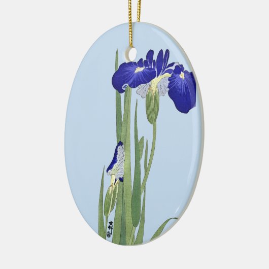 Blauwe IRIES van Ohara Koson Keramisch Ornament (Links)