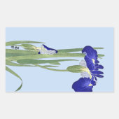 Blauwe IRIES van Ohara Koson Rechthoekige Sticker (Voorkant)