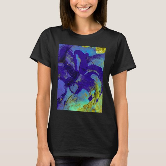 Blauwe Iris Abstract T-shirt (Voorkant)