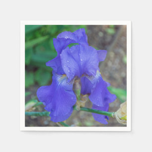 Blauwe iris bloem servetten