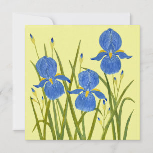 Blauwe Iris Bloemen Plat Kaart