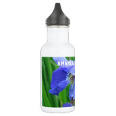 Blauwe Iris bloemen Waterfles (Links)