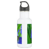 Blauwe Iris bloemen Waterfles (Achterkant)